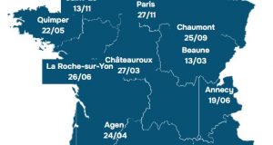 Carte des Rencontres régionales AMR 2026